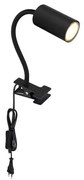 Globo 57911KB - Flexibilná lampa s klipom ROBBY 1xGU10/25W/230V čierna