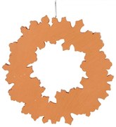 Hnedá vianočná závesná ozdoba perníkový venček - Ø 18*2 cm