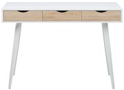 Biely pracovný stôl s 3 zásuvkami v dekore dreva Actona Neptun