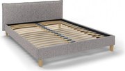 Sivá čalúnená dvojlôžková posteľ s roštom 160x200 cm Tina - Ropez
