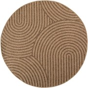 Hnedý okrúhly vnútorný a vonkajší koberec ø 120 cm Timber 1401 – Ayyildiz Carpets