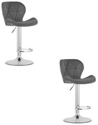 Set dvoch barových stoličiek WEST zamatové sivé (chrómová noha) 2 ks
