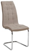 Jedálenská stolička, béžová/chróm, SALOMA NEW