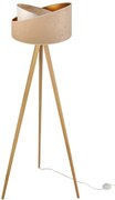Stojacia lampa Werona 7, 1x béžové/krémové textilné tienidlo so vzorom, g, n