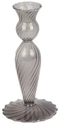 Sivý sklenený svietnik PT LIVING Swirl, výška 17 cm