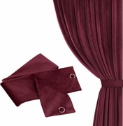 Velúrová šerpa SOFT VELVET bordová 8x140 cm