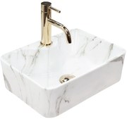 Rea Kelly Mini, umývadlo na dosku 410x310x130 mm, imitácia kameňa-Aiax Shiny, REA-U6504