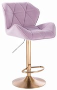 LuxuryForm DESIGN Barová stolička MILANO VELUR na zlatom tanieri - levanduľa