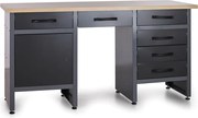Pracovný stôl do dielne G1, 840 x 1600 x 600 mm, 6 zásuviek, 1 skrinka