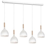 Luster na lanku NOAK 5xE27/15W/230V biela/buk
