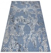 Koberec SOLE D3841 Heksagony - ploské tkanie modrý / béžový