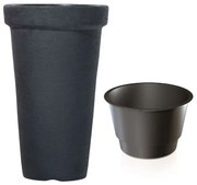 Podlhovastý kvetináč Classic tmavosivý