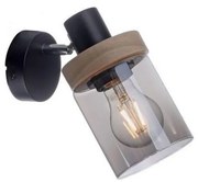 JUST LIGHT. 11311-18 -Nástenné b. svietidlo PASQUAL 1xE27/40W/230V čierna/gumovník