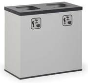 Kôš na triedený odpad 2x 50 L, úchyt na vrece, sivý/čierny
