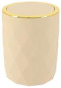 Odpadkový kôš Lorantos, béžová/so zlatými prvkami, 6L