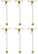 Svietniky na vianočný stromček HDLeaves, starožitná mosadz, 4 ks