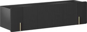 Závesný TV stolík Malmi 150 cm - čierny mat / zlatá