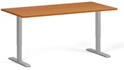 Výškovo nastaviteľný stôl, 160x80 cm, 2 motory, sivá podnož, čerešňa