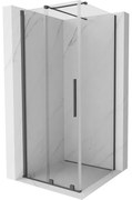 Mexen Velar, sprchový kút s posuvnými dverami 100(dvere) x 100(stena) cm, 8mm číre sklo, grafitová matná, 871-100-100-01-66
