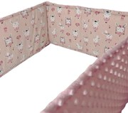 INTERMEDIC SK Mantinel do postieľky Zajačik ružový / minky ružová – 180x30 cm