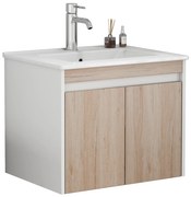 Závesná skrinka pod umývadlo Houseland Morvia 60 cm dub/biela