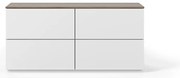 Biela komoda so zásuvkami a doskou v orechovom dekore, 120 x 54 cm Join - TemaHome