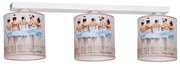Detské stropné svietidlo Ballerina, 3x plastové tienidlo so vzorom, w