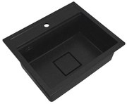 Gamma Quadro 5850, 1-komorový granitový drez 580x495x220 mm, čierna škvrnitá, GMA-ZLE000230