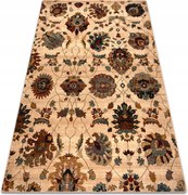 Koberec Do Obývačky vlna Omega Latica Kvety krémová Paríž 235x350 cm