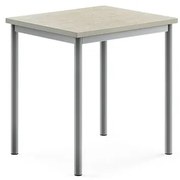 Stôl SONITUS, 700x600x720 mm, linoleum - svetlošedá, strieborná