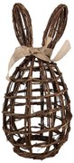 Hnedá prútená dekorácia vajíčko s králičím uškami - 23*22*45 cm