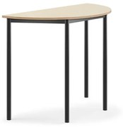 Stôl BORÅS, polkruh, 1200x600x900 mm, laminát - breza, antracit