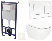 Závesný wc set SAT Fusion do ľahkých stien / predstenové vírové splachovanie SIKOSSTORFU21