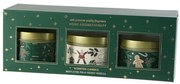 Sada vianočných sviečok Merry Christmas Mistletoe and fir/Velvet vanilla, 3 ks