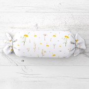 Biante Vankúš valec bonbon Sandra SA-497 Žlté bylinky na bielom 15x40 cm