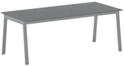 Rokovací kancelársky stôl PRIMO BASIC, 200x90 cm, sivostrieborná podnož, grafit