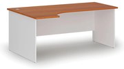 Rohový kancelársky písací stôl PRIMO WHITE, 180x120 cm, ľavý, biela/čerešňa