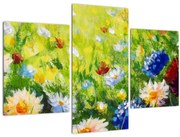 Obraz rozkvitnutej lúky, olejomaľba (90x60 cm)