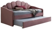 Posteľ Bella Velvet 90x200 s výsuvnou prístelkou – staroružová