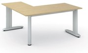 Rohový kancelársky písací stôl PRIMO FLEXIBLE, 160x160 cm, breza