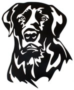 Drevená vyrezávaná dekorácia na stenu Labrador, 28,5 x 35 cm