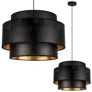 Závesné svietidlo Asti, 1x čierne PVC tienidlo, (fi 45cm), g