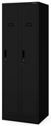 Kovová šatňová štvormodulová skriňa na sokli s policou KACPER II, 600 x 1800 x 500 mm, čierna
