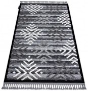 Koberec MAROC P658 marokánsky shaggy Snehové vločky čierny / sivý