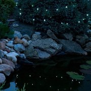 DECOLED Venkovní řetěz SOLAR 10 m, ledově bílá, 100 diod