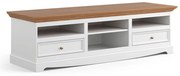 PROXIMA.store - Rustikálny veľký TV stolík - BELLUNO ELEGANT FARBA: biela - dub