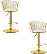 Barová stolička MIG béžová / zlatá podnož