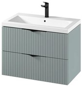 Cersanit Tirso, závesná umývadlová skrinka 794x447x572 mm + keramické umývadlo, zelená matná, S801-540