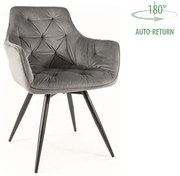 Signal MANGO VELVET jedálenská stolička ČIERNA/BLUVEL Sivá 14