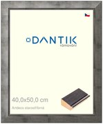 DANTIK rám na obraz 40x50 | Artdeco starostříbrná (Plexi Čiré)